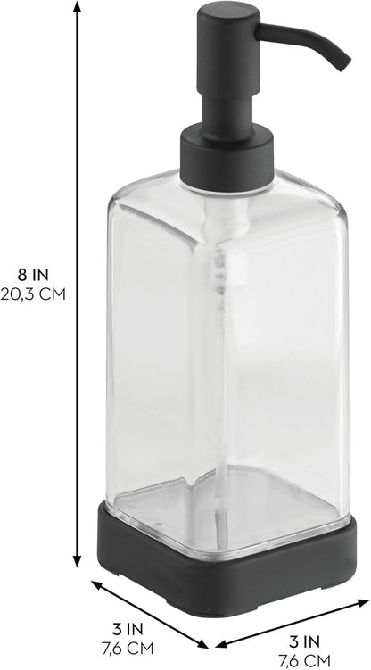iDesign Forma BPA-Free Plastic Soap and Sponge Sink Organizer Caddy - 6" x 3.5" x 8.25", Clear/Matte Black