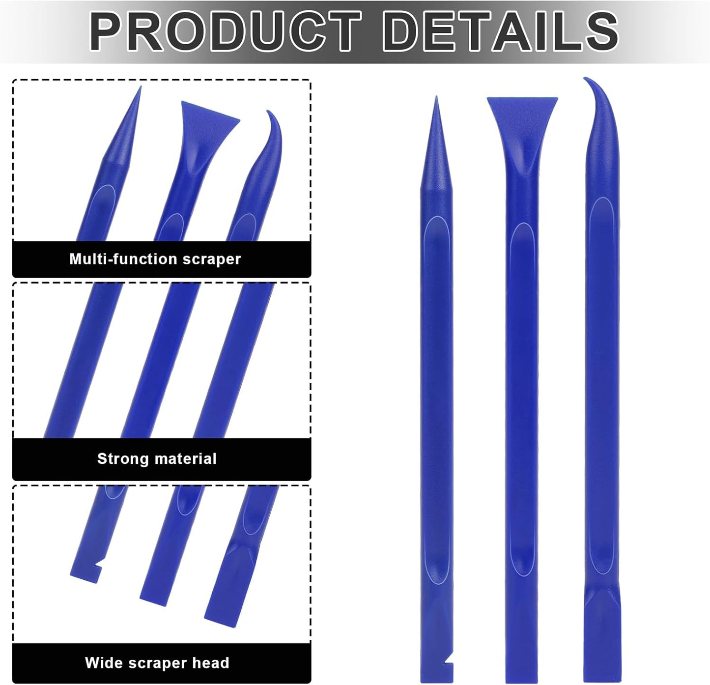 Crevice Cleaning Tool, 9 PCS Carbon Fiber Plastic Scraper Tool Car Detailing Brush Set Non-scratch Multi-purpose Scraper for Clean Small Narrow Spaces and Gaps, Remove Stickers Labels Oil Stains Dirt