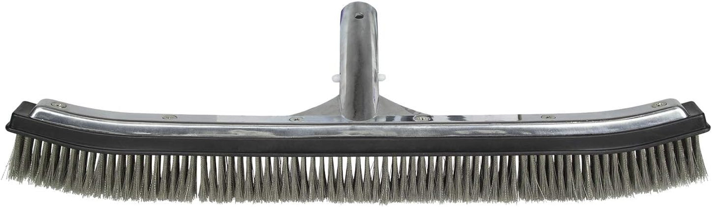 Poolmaster 5-Inch Stainless Steel Pool Algae Detail Brush, Heavy-Duty Aluminum Back, for Gunite Concrete Pools and Spas, Small Narrow Head for Corners, Steps and Tight Areas
