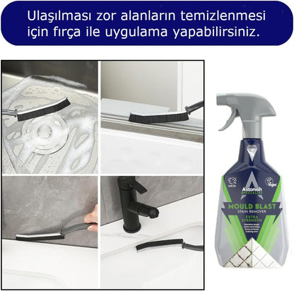 Astonish Apple Burst Household Cleaner - Shower Curtain, Shower Door, Bathroom Tiles - Hard Water Stains, Rust & Calcium Bathroom Cleaner - No Scrub, Cruelty Free Cleaning Supplies, 750ml Bottle