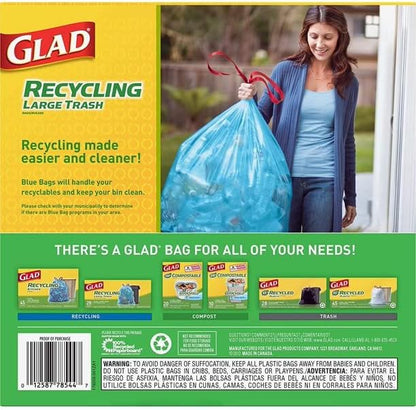 Glad Recycling 30 gal. Trash Bags Drawstring 28 pk