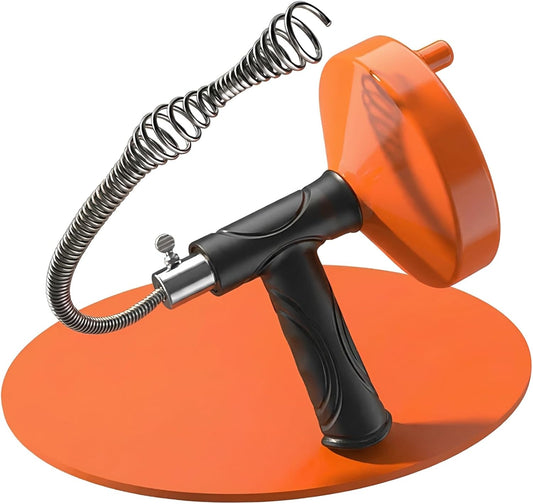 Drain Snake Auger, 33 Feet Plumbing Snake Drain Hair Clog Removal Tool, Sink Unclogger Drain, Heavy Duty Toilet Snake Auger, Cleaner Tool for Bathroom Kitchen Tub Shower Drain Clog Remover with Gloves