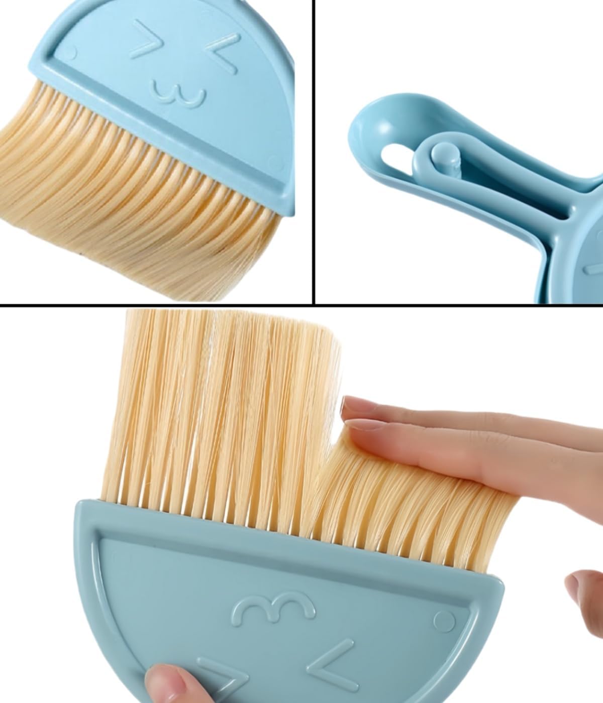 Mini Broom and Dustpan Set (3 Pieces) + Three-Color Cleaning Cloth, Suitable for Cleaning car interiors, Sofas, Kitchens, tabletops, Dining Tables and Desktop Keyboards (Pink, Blue, and Green)