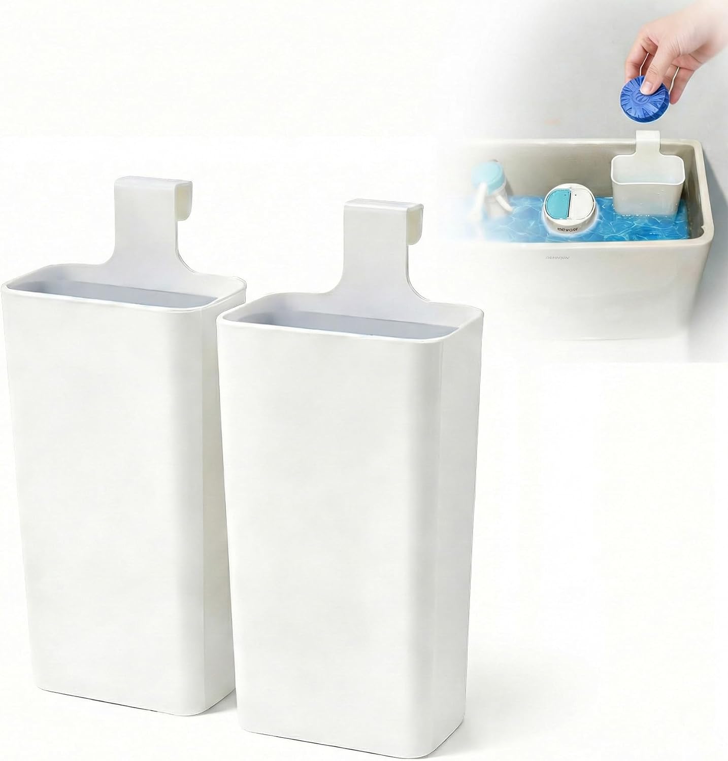 Toilet Tank Cleaning Tablet Holder (1 Pack), Hanging Rack Prevents Residue & Clogging, Slow-Release Design Extends Cleaner Tablet Life, Fits Most Standard Tanks