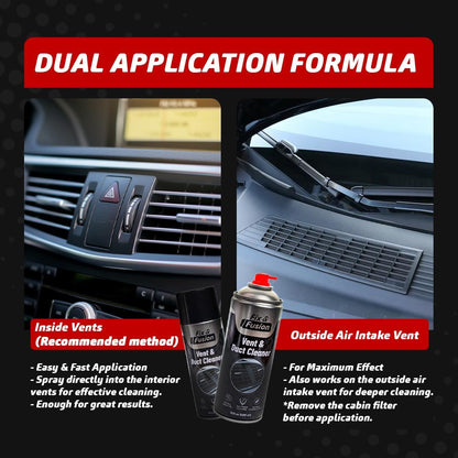 FIX & FUSION A/C Vent and Duct Cleaner | Foaming Spray for Car Air Conditioner | Freshens & Cleans Dust Build-Up | Fast, No-Rinse Formula | Automotive HVAC Refresher & Detailer