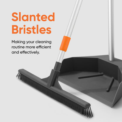 Superio 16"" Slim Silicone Salon Broom - Carpet Rake for Liquid, Human Hair, and Pet Hair, and Fur Space Saving and Easy to Wash, 12811274