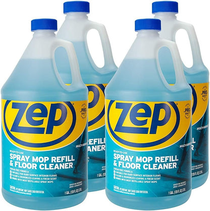 Zep Spray Mop Refill and Floor Cleaner - 1 Gallon (Case of 2) ECZUMSF1282 - Professional Grade Versatile Multi Surface Fresh Scent Cleaner and Deodorizer