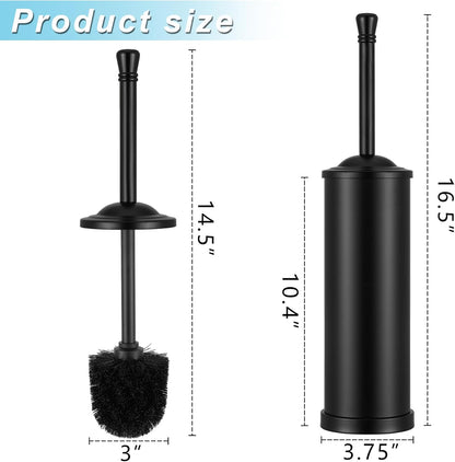 Brushed Nickel Toilet Brush and Holder Set,304 Stainless Steel Toilet Bowl Brush and Holder for Bathroom,Silver Heavy Duty Toilet Brush,Durable Scrubbing Bristles,Splash Resistant,Long Handle