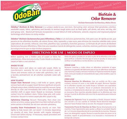 OdoBan Professional Cleaning and Odor Control Solutions, Ready-to-Use Biostain and Odor Remover, Made in the USA, 32 oz Spray Bottle and 1 Gallon
