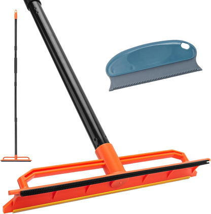 Carpet Rake for Pet Hair Removal, 57'' Long Handle Dog and Cat Hair Remover Tool to Fluff Rug, Stair Carpets and Couch Cleaning Rake
