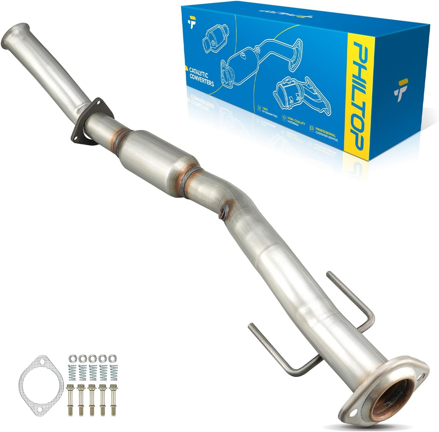 PHILTOP Left and Right Catalytic Converter Replacement For 2005-2010 300 2.7/3.5L V6 RWD, 2006-2010 Charger 2.7/3.5L V6 RWD, 2005-2008 Magnum 2.7/3.5L V6 RWD Replace 55434, 55433 (EPA Compliant) - Colors B