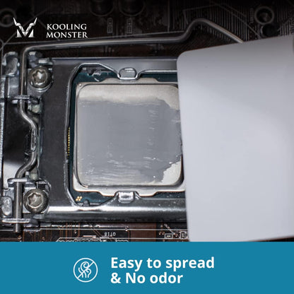 KOLD-01, High Performance Silicone Thermal Paste for Cooling All CPU/Heatsinks, Silicone Paste Designed for Easy Spreading, Inc. Gloves & Cleaning Wipes, No Odor (0.7ml/1.8g)