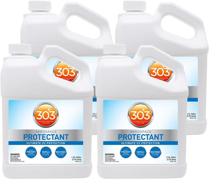 303 Products (30308CSR) UV Protectant Spray for Vinyl, Plastic, Rubber, Fiberglass, Leather & More – Dust and Dirt Repellant - Non-Toxic, Matte Finish, 16 Fl. oz., White