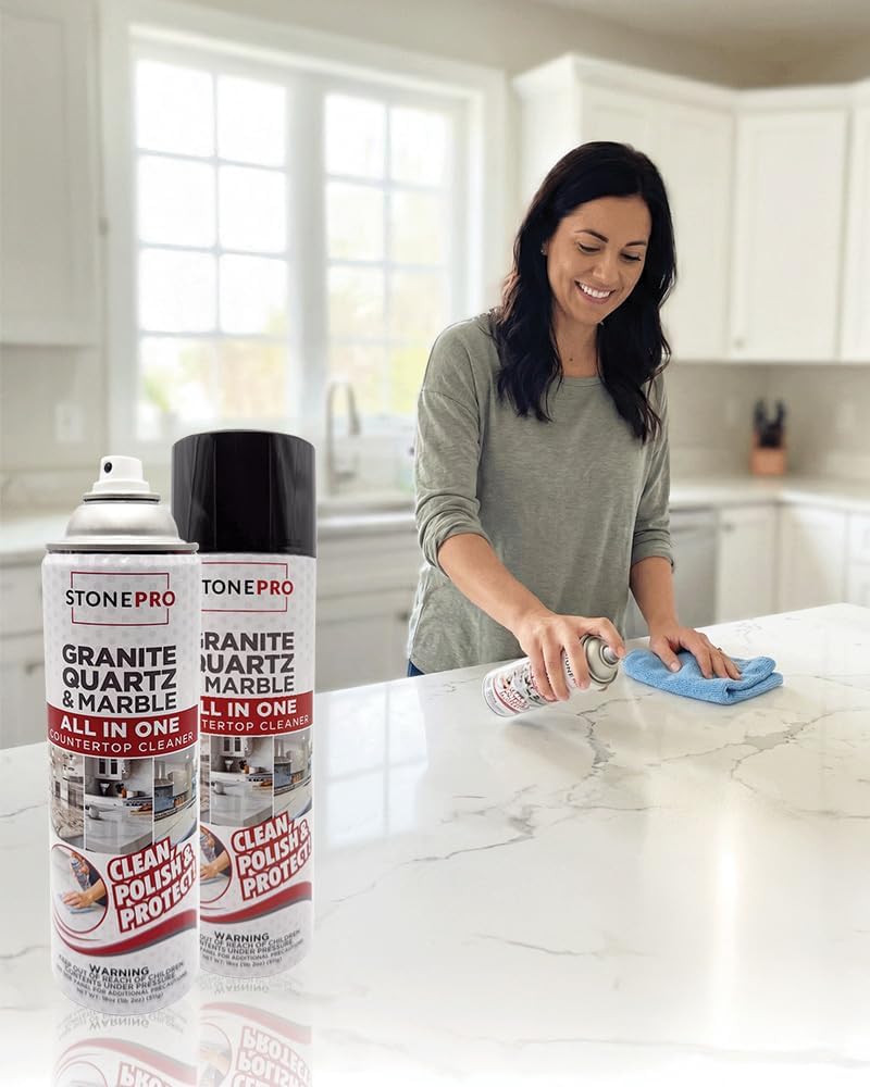 Stone Pro All-in-One Countertop Cleaner Spray - for Quartz, Granite, Marble & More!