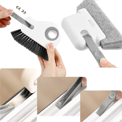 Window Track Cleaning Brush with Hidden Scraper for Sliding Door and Window Tracks, Shutters, Kitchen Sink Cleaning