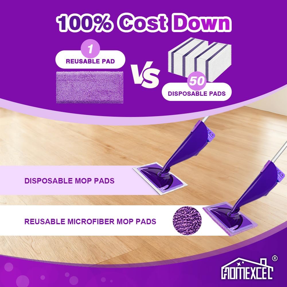 HOMEXCEL Microfiber Pads Compatible with Swiffer Wet Jet-15"x5.5", Reusable Pad Refills, Machine Washable Replacements for Multi Surface Wet & Dry Floor Cleaning, 8 Pack