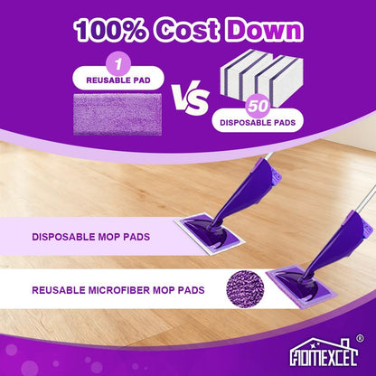 HOMEXCEL Microfiber Pads Compatible with Swiffer Wet Jet-15"x5.5", Reusable Pad Refills, Machine Washable Replacements for Multi Surface Wet & Dry Floor Cleaning, 8 Pack