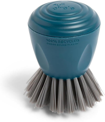 Full Circle Clean Ocean Small Grout Brush, Tough Bristles, Cleans Crevices, Sustainably Made 100% From Recycled Ghost Fishing Nets, Safe for Nonstick