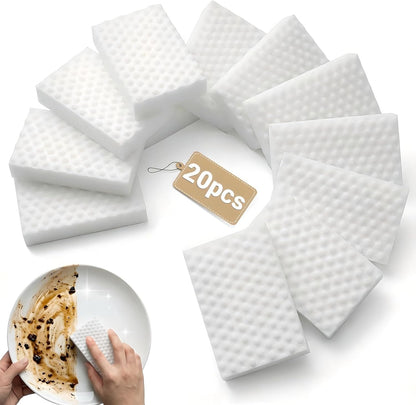 20 Pack Melamine Sponge, Multi-Functional Cleaning Sponges Eraser for Kitchen, Bathroom, Bathtub, Sink, Floor, Wall Cleaner