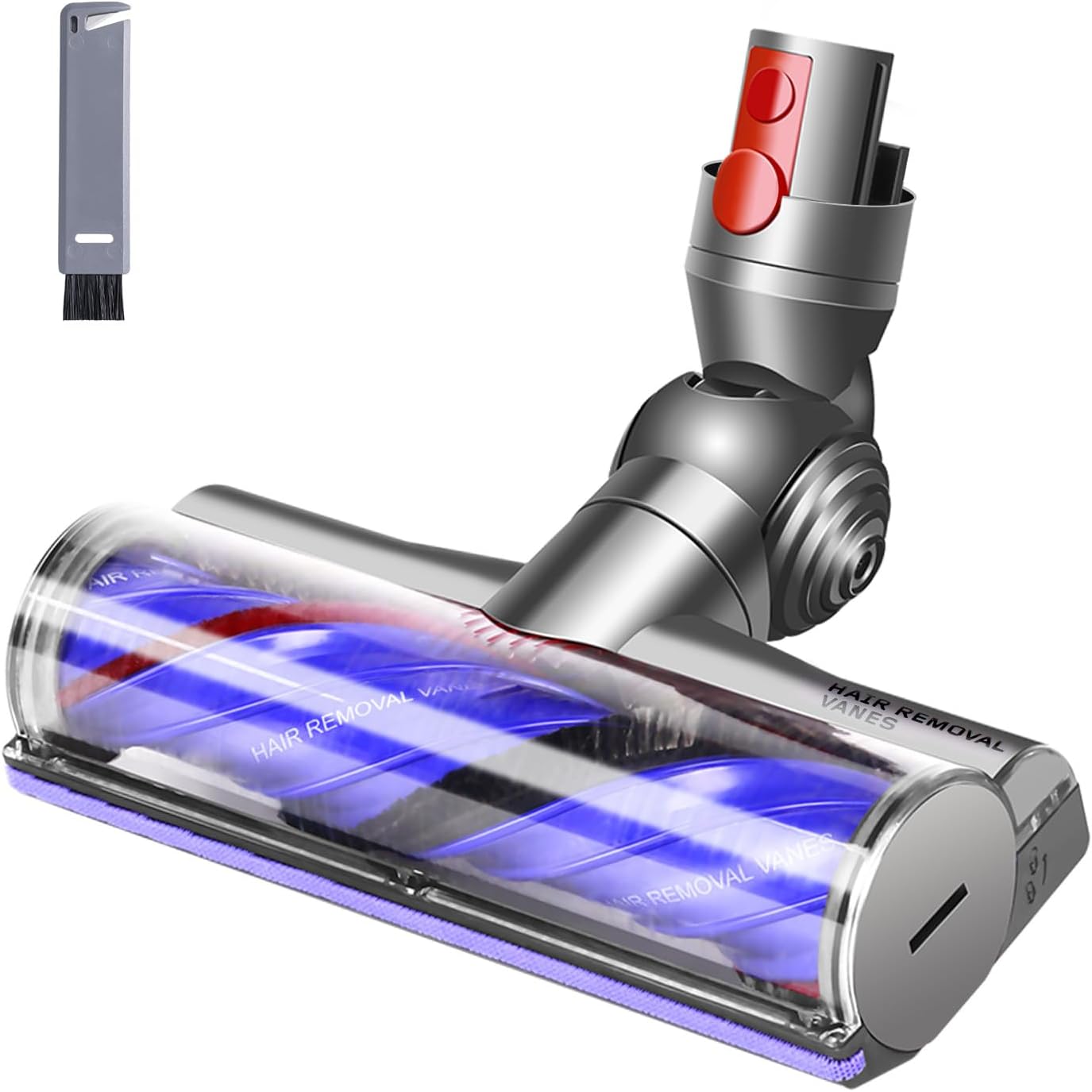 Vacuum Head Replacement Compatible with Dyson V8 V10 V11 V15 Vacuum Cleaner Upgrade Anti-Tangle Replacement Cleaner Head with Adjustable Suction Green Light Suitable for Hardwood Floor