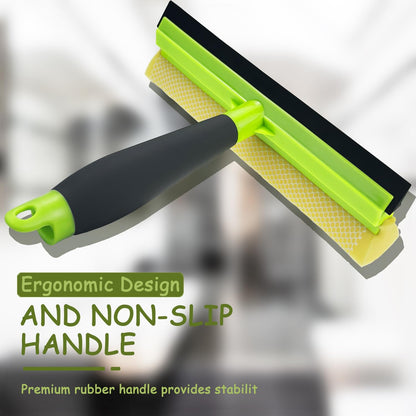 Window Squeegee for Window Cleaning, Squeegee Window Cleaner Tool 2 in 1 Car Window Cleaning Tool with Extension Pole 58‘’ Telescopic Window Washing Equipment, Shower Squeegee for Shower Glass Door