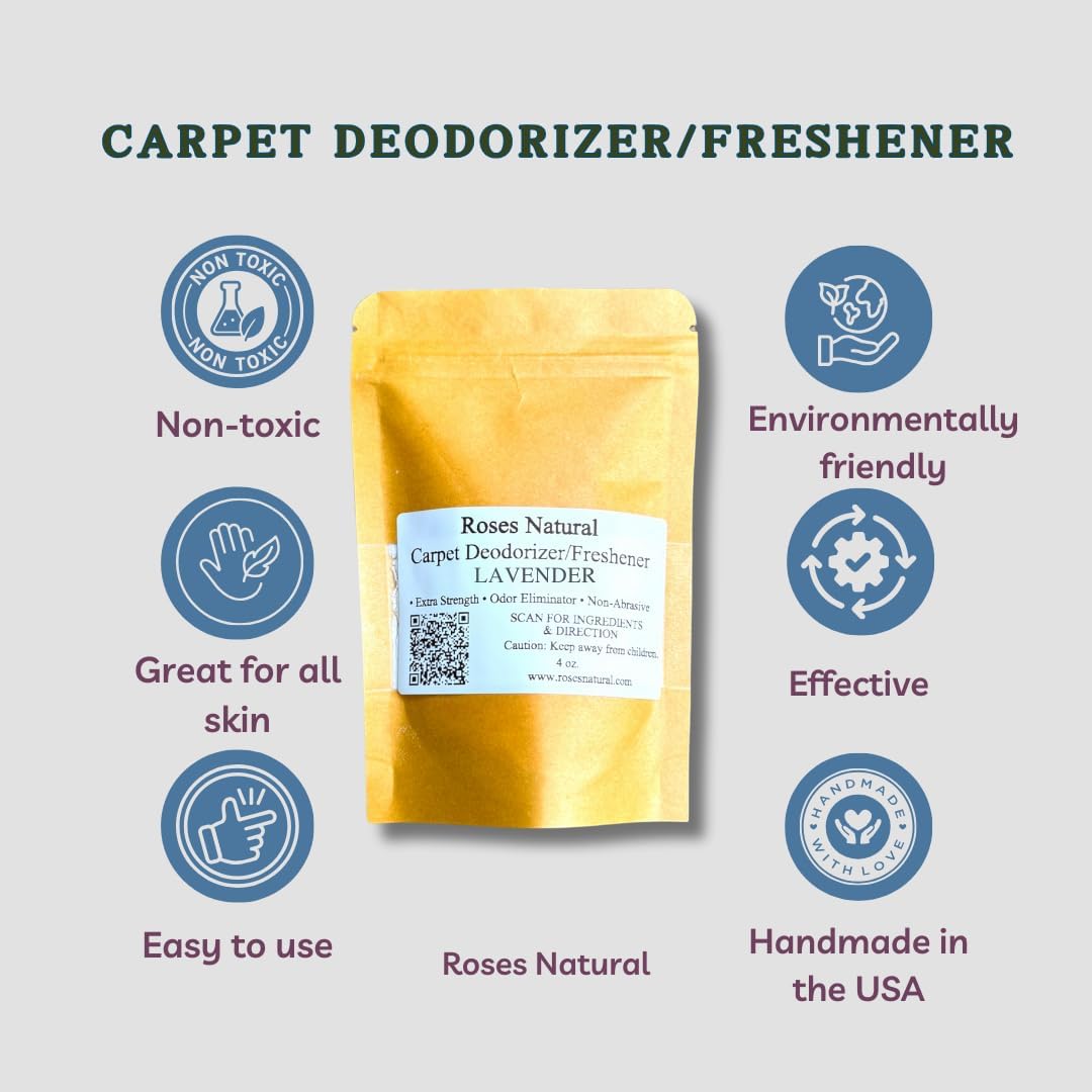 Carpet Deodorizer & Freshener, Pet & Kid-Friendly, Odor Eliminator (Vanilla, 4 oz)