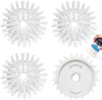 4 Pack Dish Brush Refill Heads for OXO Soap Dispensing Palm Brush, Kitchen Dish Scrubber Cleaning Replacement Head, Gray