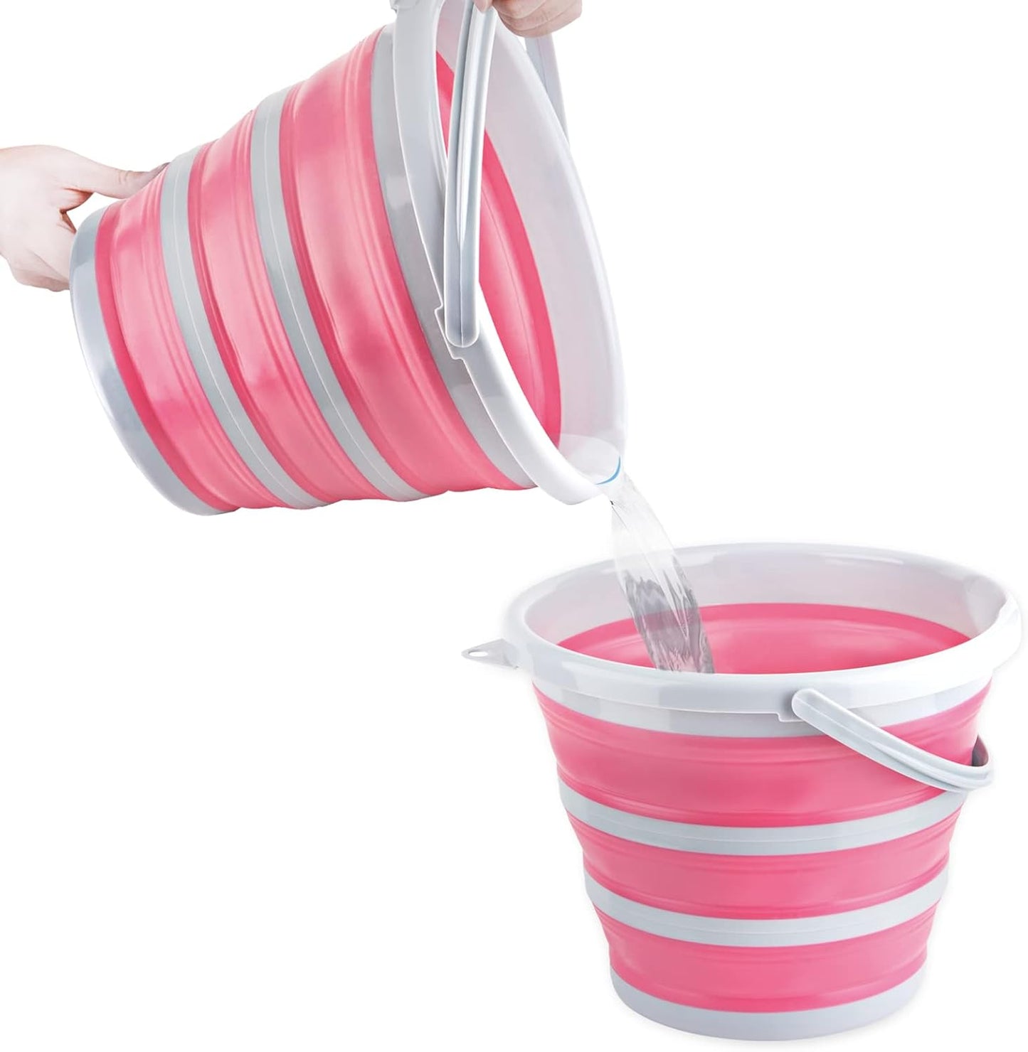 2 Pack Collapsible Buckets 10L 2.6 Gallon Cleaning Bucket Mop Bucket Folding Foldable Portable Small Plastic Water Supplies for Outdoor Garden Camping Fishing Car Wash Space Saving