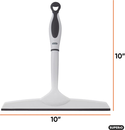 Superio Rubber Squeegee, 2 Pack, Streak Free All Purpose Window Squeegee, Comfort Grip Handle and Hanging Hook (Red, 10 Inch- 2 Pack)