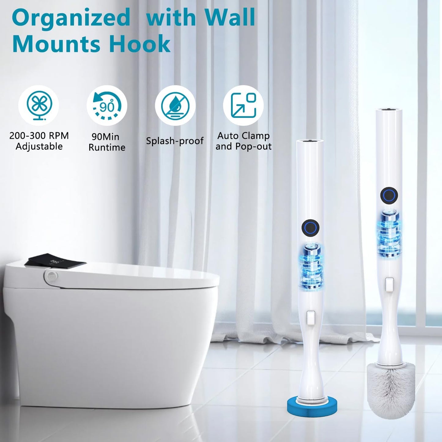 36-Piece Toilet Wand Refills, Disposable Toilet Bowl Cleaner Wand Compatible with Most Toilet Brushes,Disposable Toilet Brush Refill for Bathroom Cleaning