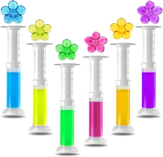 Toilet Bowl Cleaner Gel Stamps, 6 Scents with Flower Design, 78 Uses, Ocean Lavender Jasmine Lemon Osmanthus Mixed Fragrances (6)