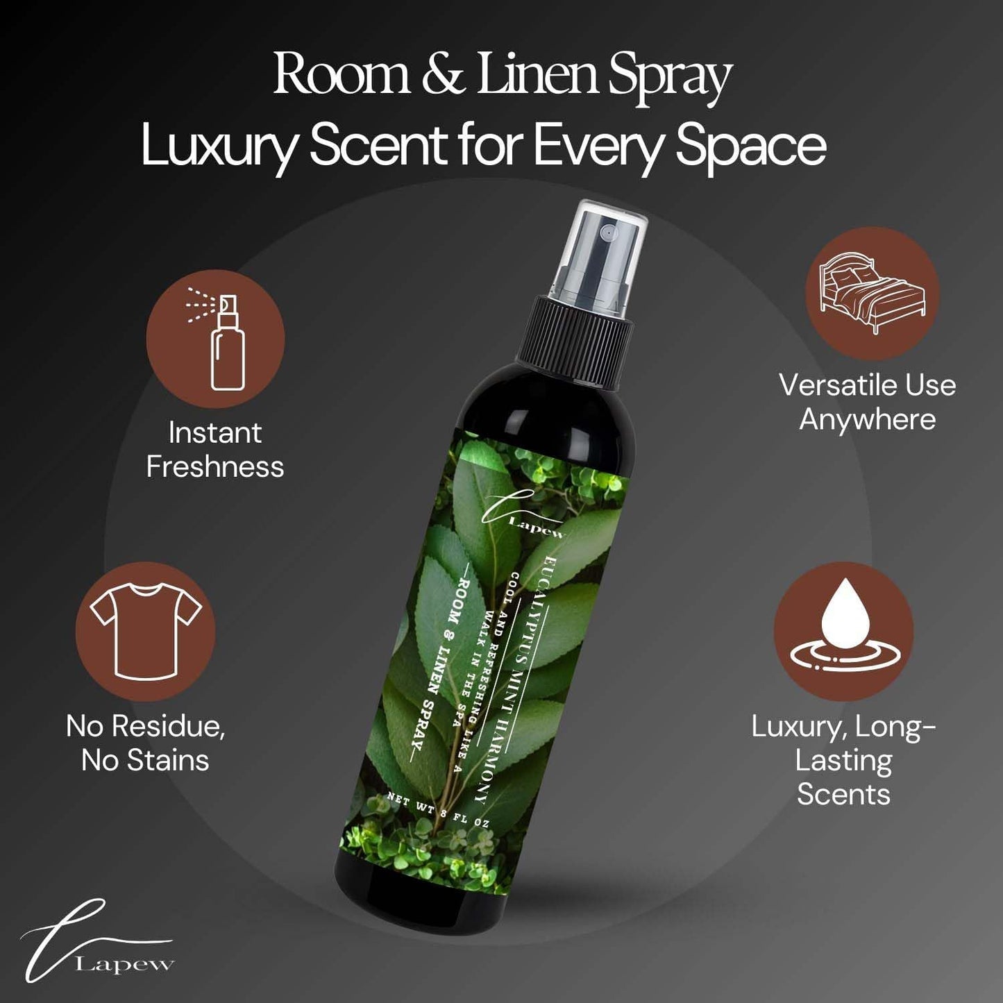 Lapew Room & Linen Spray | Fragrance Mist for Home, Car & Office | Fabric & Air Freshener | Neutralizing Mist | Made in USA | Cozy Cinnamon & Apple - Colors B