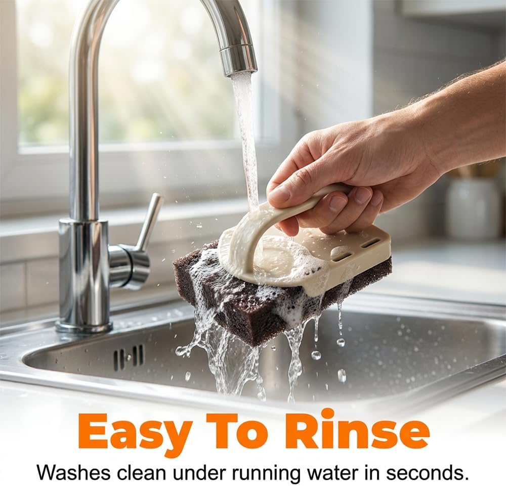Magic Emery Cleaning Sponge Rust Remover, 2026 New Nano Carborundum Sponge, Pot Scrubber Scouring Pad Kitchen Magic Cleaning Sponge for Removing Rust Cleaning Pots and Pans (4pcs)