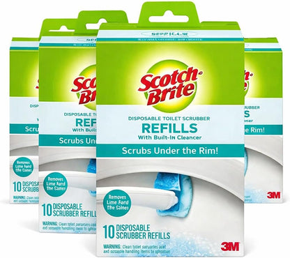 Scotch-Brite Disposable Toilet Scrubber Refills, Removes Rust & Hard Water Stains, 10 Disposable Refills Blue