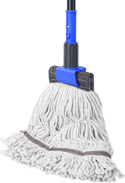 KeFanta Commercial Mop Heavy Duty Industrial Mop with Long Handle,60" Looped-End String Wet Cotton Mops for Floor Cleaning,Home,Kitchen,Office,Garage and Concrete/Tile Floor