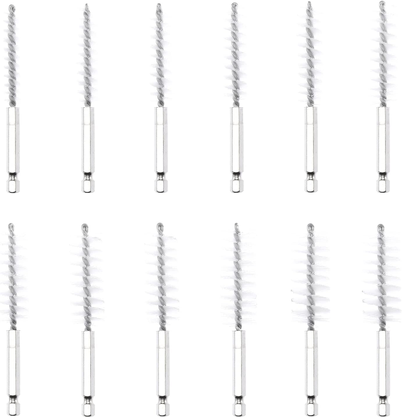 NEIKO 00325A Wire Brush Drill Attachments with 1/4-Inch Hex Shank, SAE and MM Brushes Assortment, Mountable on Power Drill or Die Grinder, 38-Piece Set