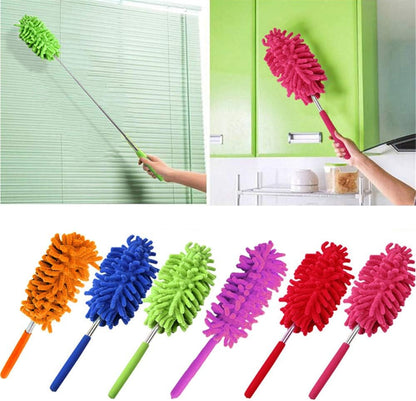 Microfiber Mini Duster Cleaning Brush Dust Cleaner Hand Duster Extendable Handle Soft Fans for Indoor Home Ceiling Cleaning(Green)