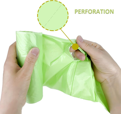 Small Trash Bags 4-6 Gallon, Inwaysin 200 Count Biodegradable Trash Bags 4 Gallon, Extra Strong Small Garbage Bags Unscented, Size Expanded, Green, for Bathroom Bedroom Office Kitchen Trash Can