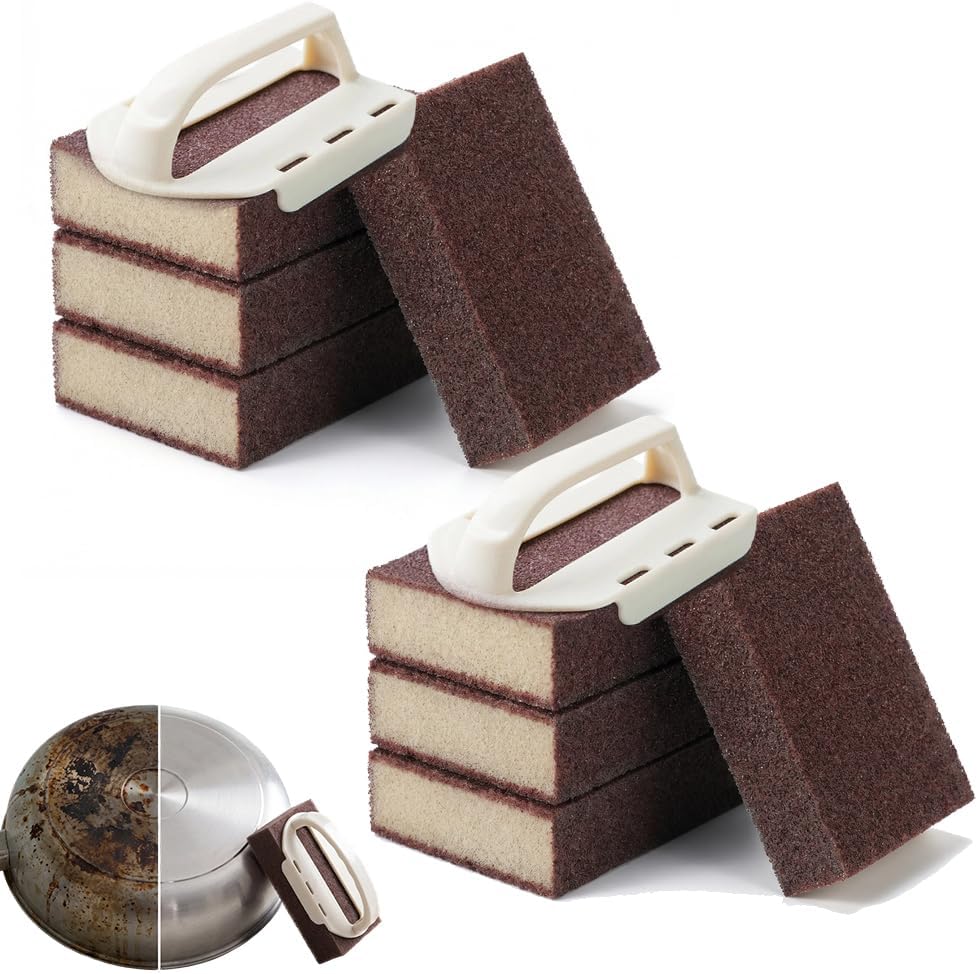 Magic Emery Cleaning Sponge Rust Remover, 2026 New Nano Carborundum Sponge, Pot Scrubber Scouring Pad Kitchen Magic Cleaning Sponge for Removing Rust Cleaning Pots and Pans (4pcs)