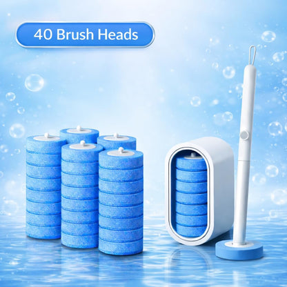 Disposable Toilet Cleaning System with 40 Refills, Toilet Wand Kit with Holder, Wall Mounted Toilet Brush Set for Deep Cleaning Bathroom Bowl, Hygienic Toilet Bowl Cleaner Kit (1PCS40)