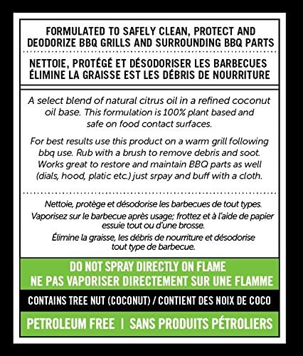 CARON & DOUCET - BBQ Grill Cleaner Oil | 100% Plant-Based & Vegan | Best for Cleaning Barbeque Grills & Grates | Use with Wooden Scrapers, Brushes, Accessories & Tools | Great Gift for Dad! (8oz)