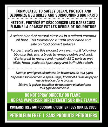 CARON & DOUCET - BBQ Grill Cleaner Oil | 100% Plant-Based & Vegan | Best for Cleaning Barbeque Grills & Grates | Use with Wooden Scrapers, Brushes, Accessories & Tools | Great Gift for Dad! (8oz)