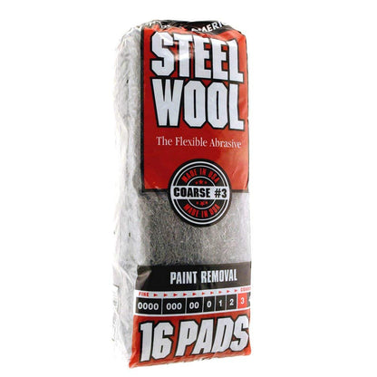 Homax - 33873210009 Steel Wool, Extra Fine Grade #000, 12 Pads