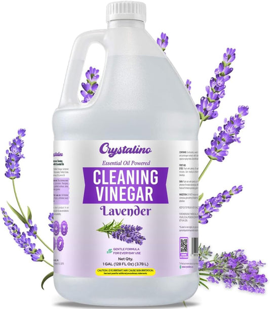 6% Cleaning Vinegar Cleaner (1 Gallon) Eucalyptus Essential Oil Powered for Home, White Industrial Vinegar for Cleaning Purpose and Laundry, Vinager, Vinagre Blanco de Limpieza, Vinger