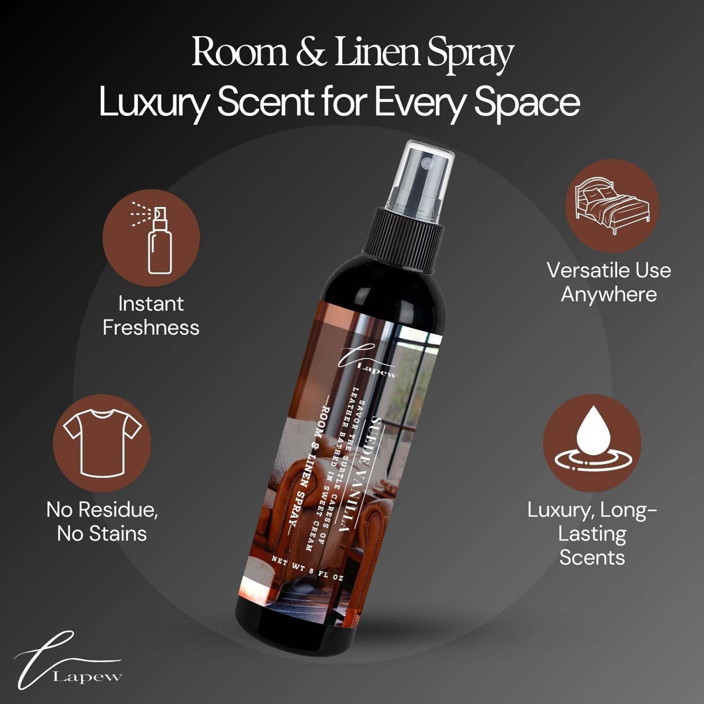 Lapew Room & Linen Spray | Fragrance Mist for Home, Car & Office | Fabric & Air Freshener | Neutralizing Mist | Made in USA | Cozy Cinnamon & Apple - Colors B