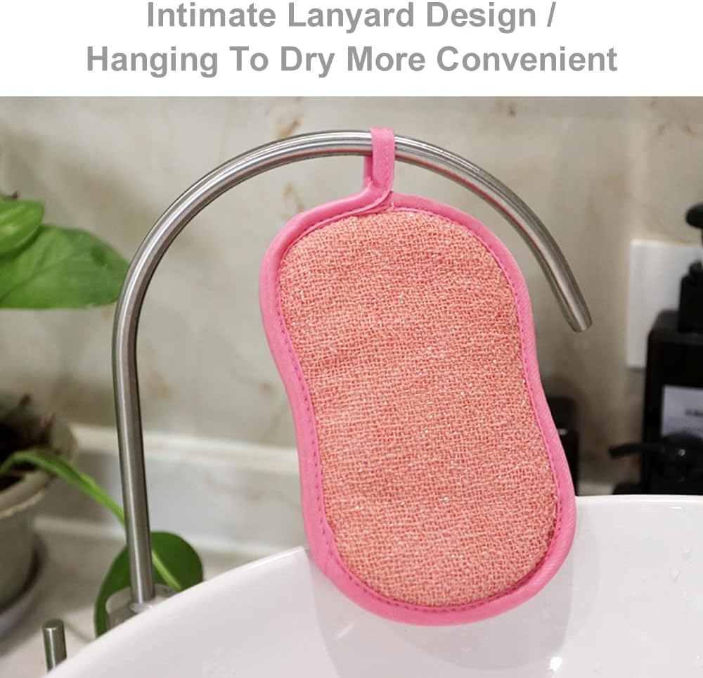 Sided Dishwashing Sponge Wipe Block Brush with Degreasing Function Household Kitchen Magic for Removing Oily Stains