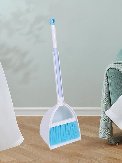 Mini Broom and Dustpan, Home Kitchen Sweeping for Kids(White+Gray)