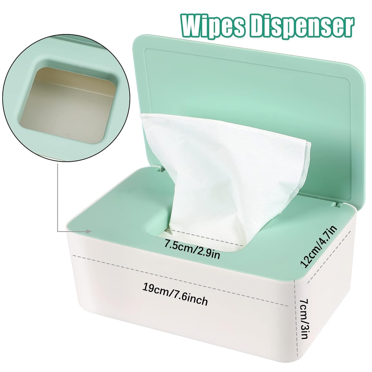 NOVWANG Wipes Dispenser, Large Capacity Baby Wipe Holder(8.3L × 4.9W × 3.9H Inches) Refillable Wipes Container with Sealing Design Baby Wet Wipes Dispenser for Bathroom Home Office Car