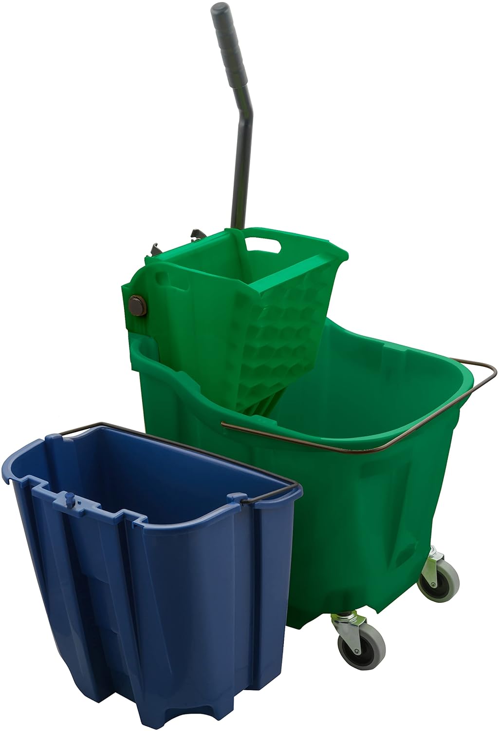 Carlisle FoodService Products Omnifit Mop Bucket with Side Press Wringer and Soiled Water Insert for Floor Cleaning, Kitchens, Restaurants, And Janitorial Use, Polypropylene (Pp), 35 Quarts, Yellow