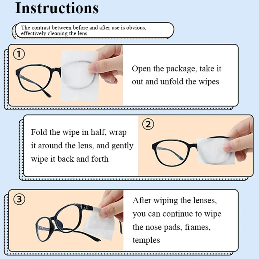 Pre-Moistened Lens Cleaning Wipes,500 Pcs Cleaning Wipes for Glasses, Computer & Laptops Screens, Smart Phones, Optical Lens, Goggles, and Watch Screen l Quick-Dry and Scratch-Free